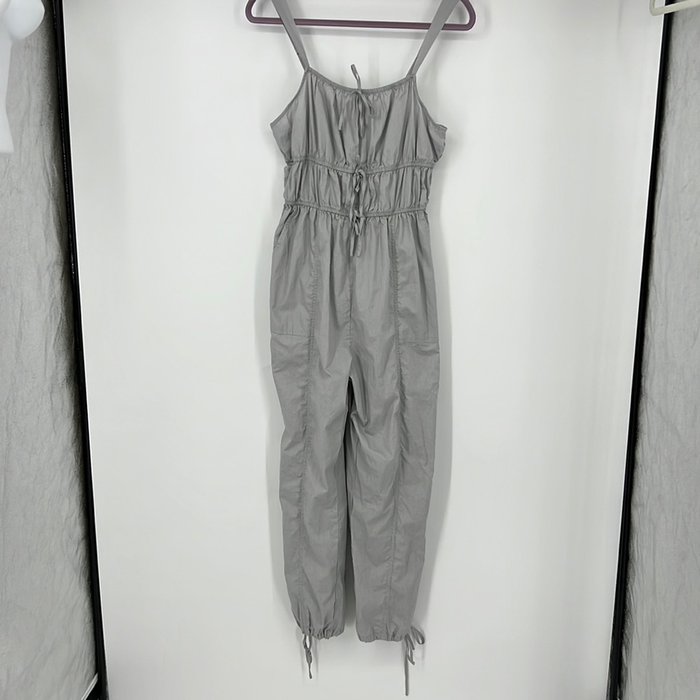 Ruched Elastic Front Jumpsuit Casual Sleeveless Pant Suit Women's Large NWOT